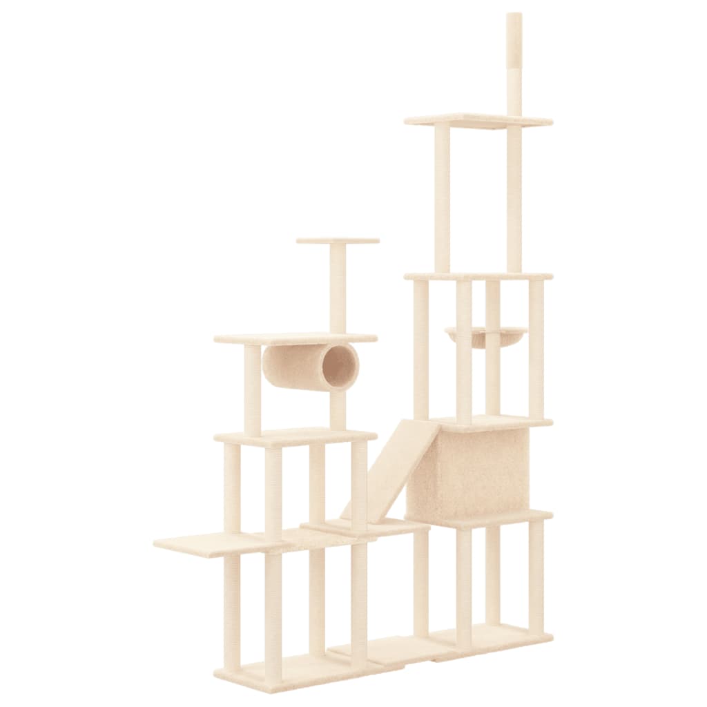 vidaXL Cat Tree with Sisal Scratching Posts 279 cm Cream