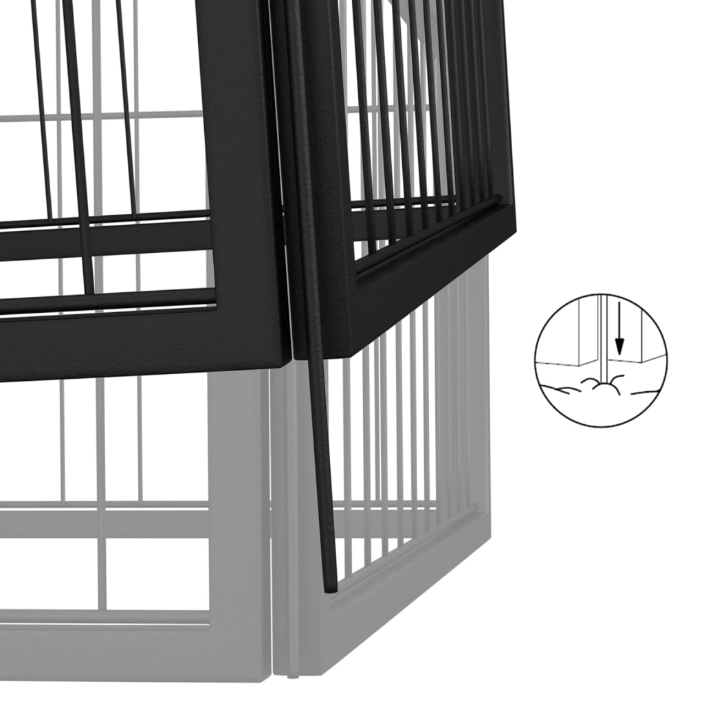 vidaXL Dog Kennel 6 Panels 50 x 100 cm Powder-Coated Steel Black