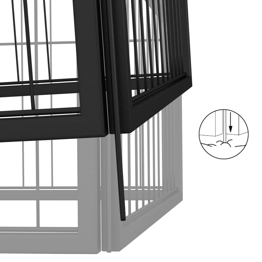 vidaXL Dog Kennel 4 Panels 50x100 cm Powder-Coated Steel Black