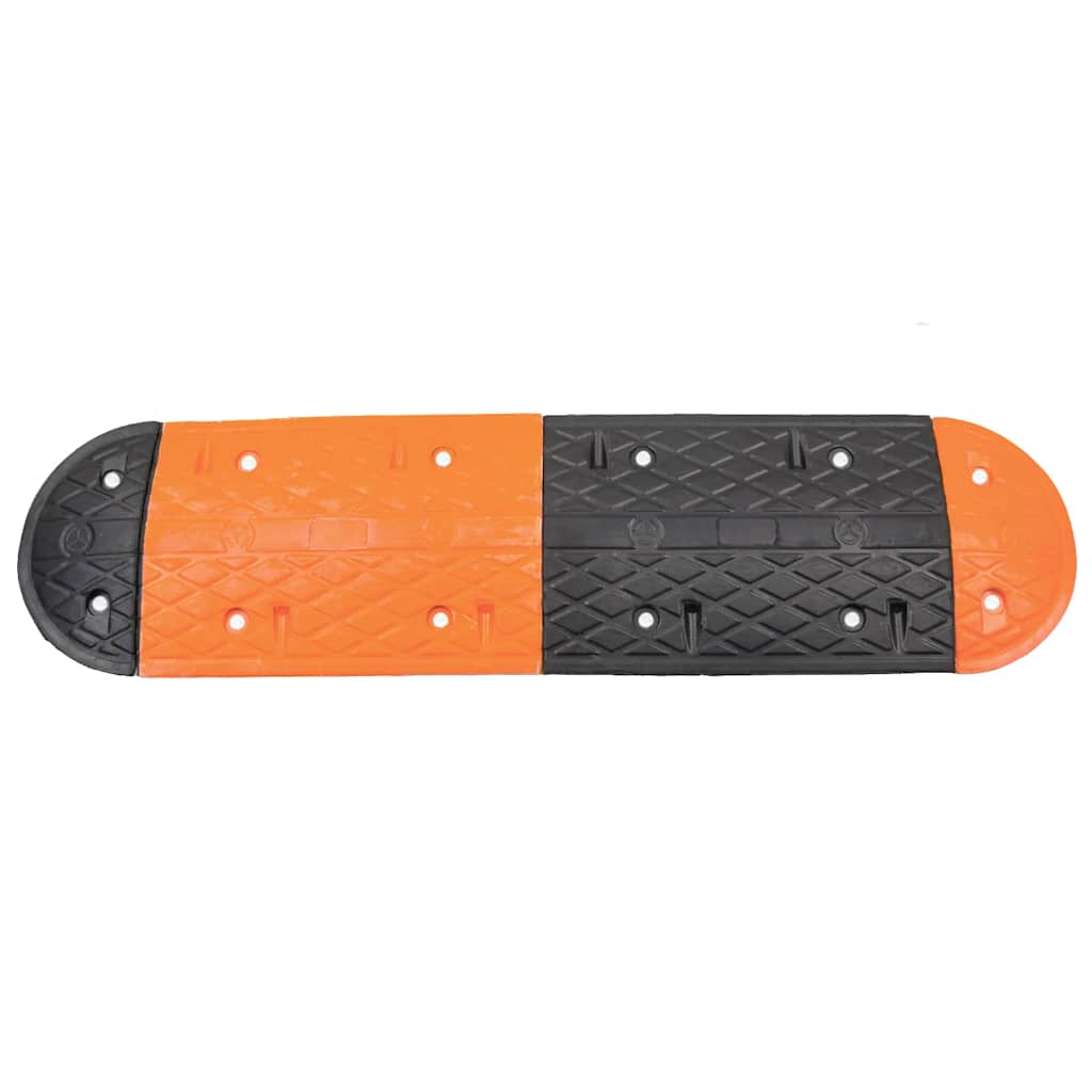 vidaXL Speed Bump 129x32.5x4 cm Rubber Yellow and Black