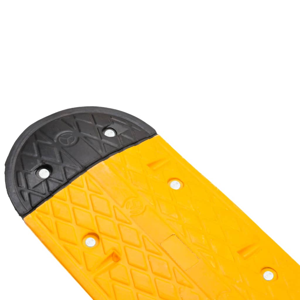 vidaXL Speed Bump 129x32.5x4 cm Rubber Yellow and Black