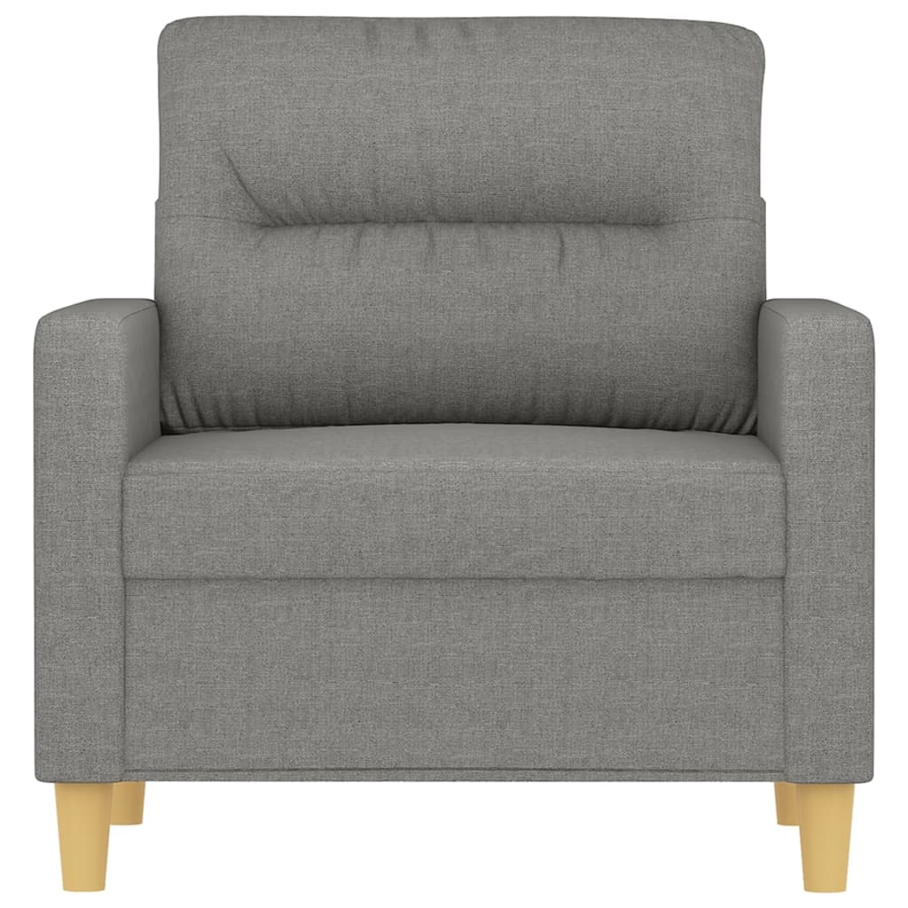 vidaXL Armchair 60 cm Fabric Light Gray