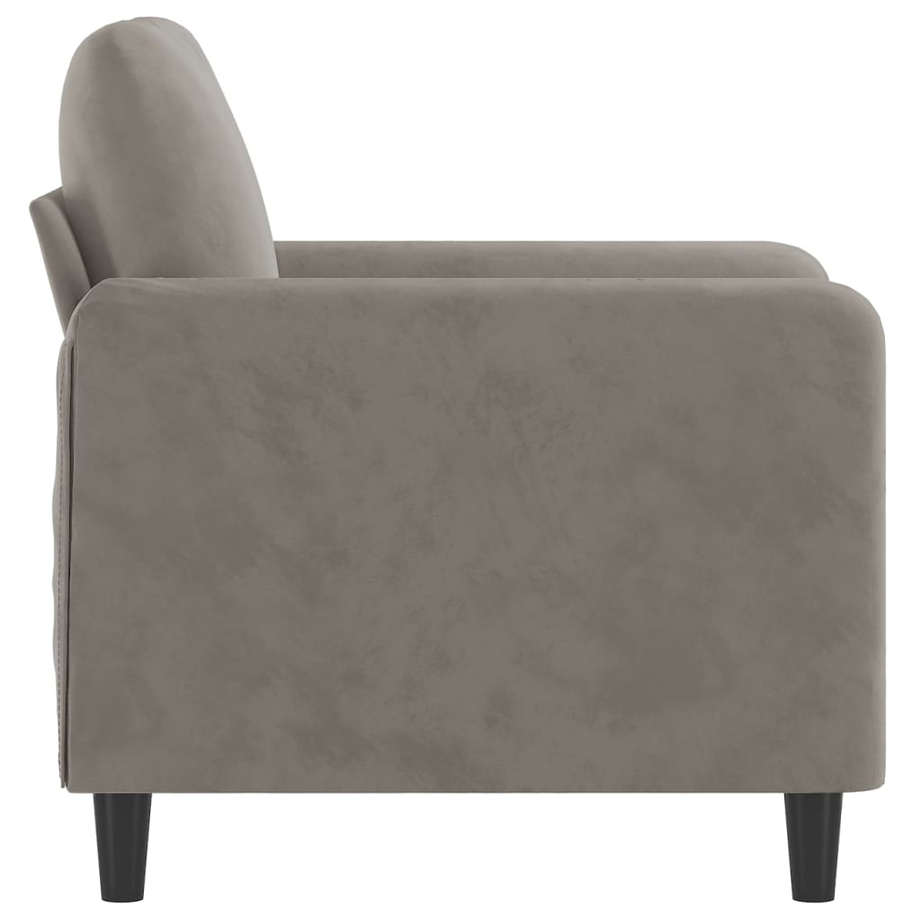vidaXL Fauteuil 60 cm fluweel lichtgrijs