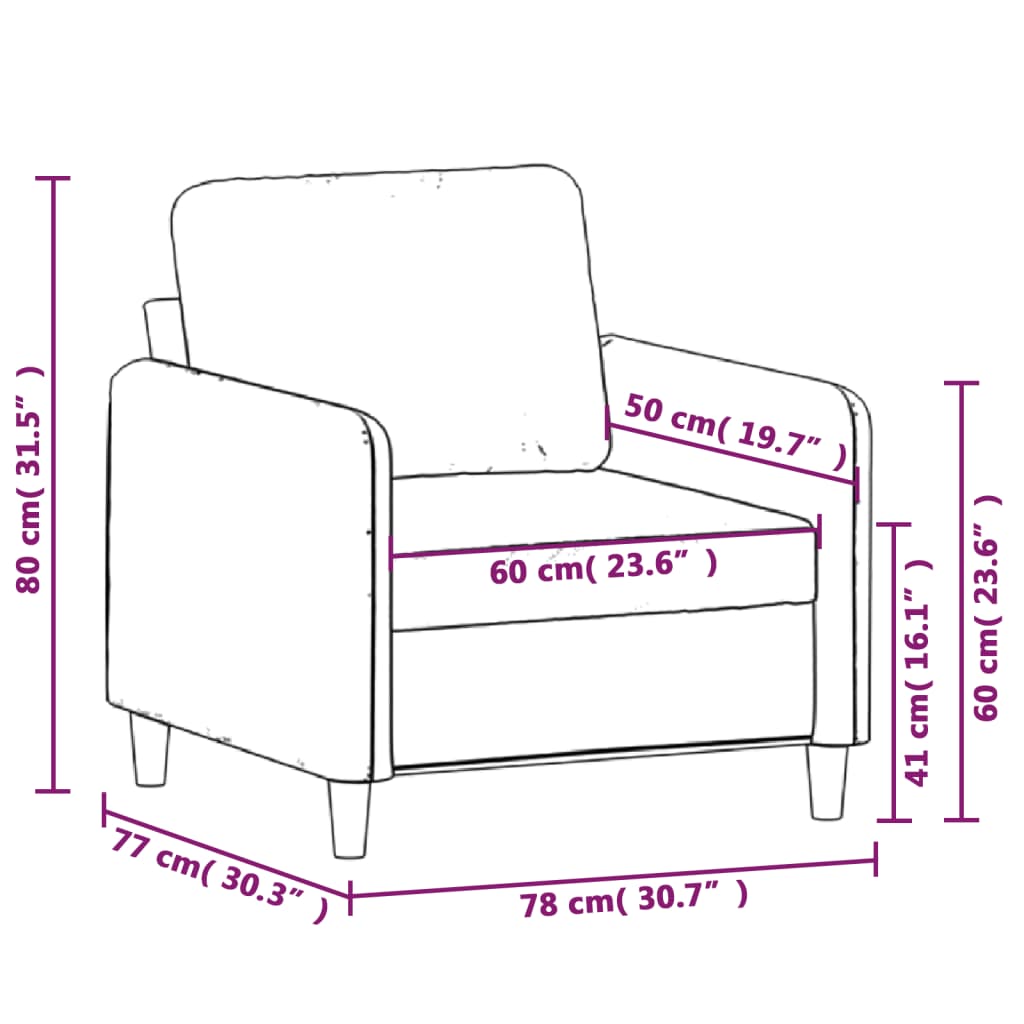 vidaXL Fauteuil 60 cm fluweel lichtgrijs