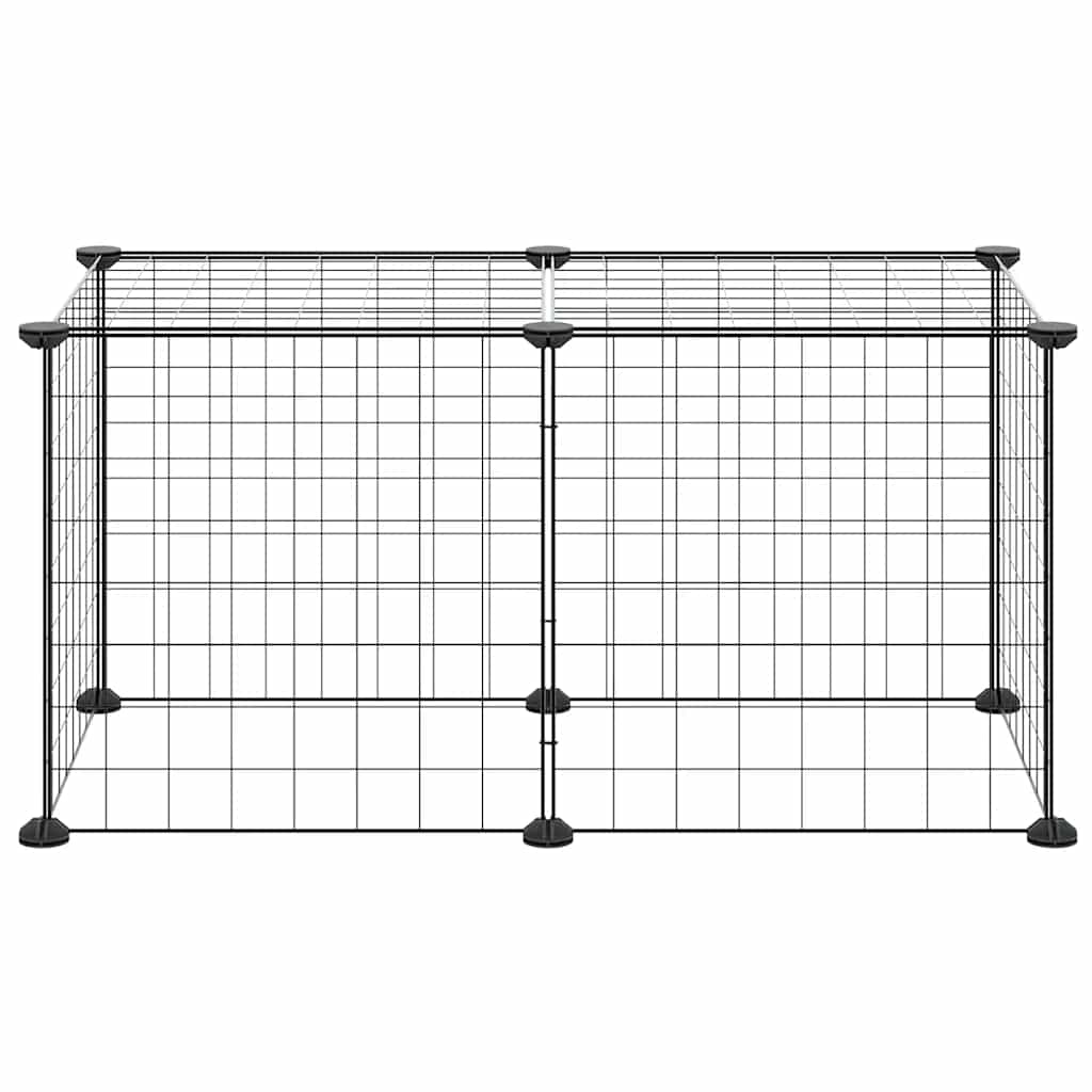 vidaXL Huisdierenkooi met 8 panelen 35x35 cm staal zwart