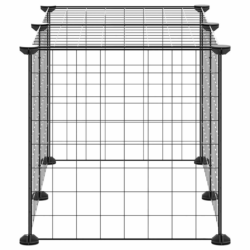 vidaXL Huisdierenkooi met 8 panelen 35x35 cm staal zwart