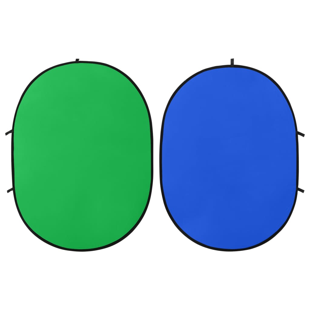 vidaXL Studio Collapsible Backdrop 2-in-1 Oval 200x150 cm Green and Blue