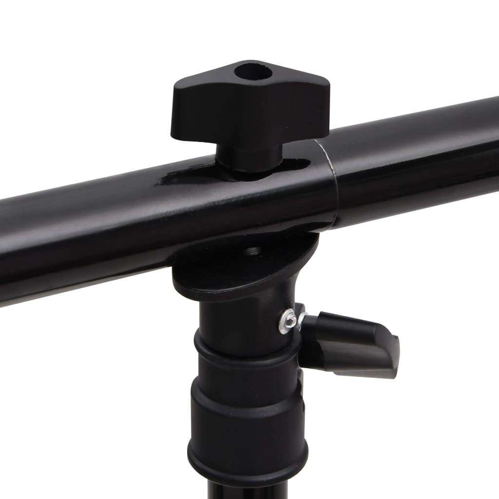 vidaXL Background Support T-shaped 91x60x(70-200) cm black