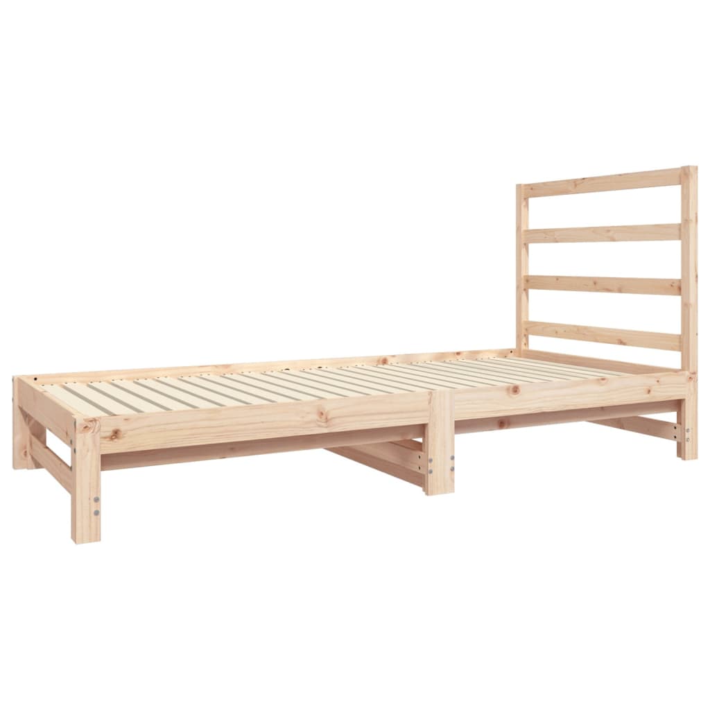 vidaXL Slaapbank uitschuifbaar massief grenenhout 2x(90x190) cm