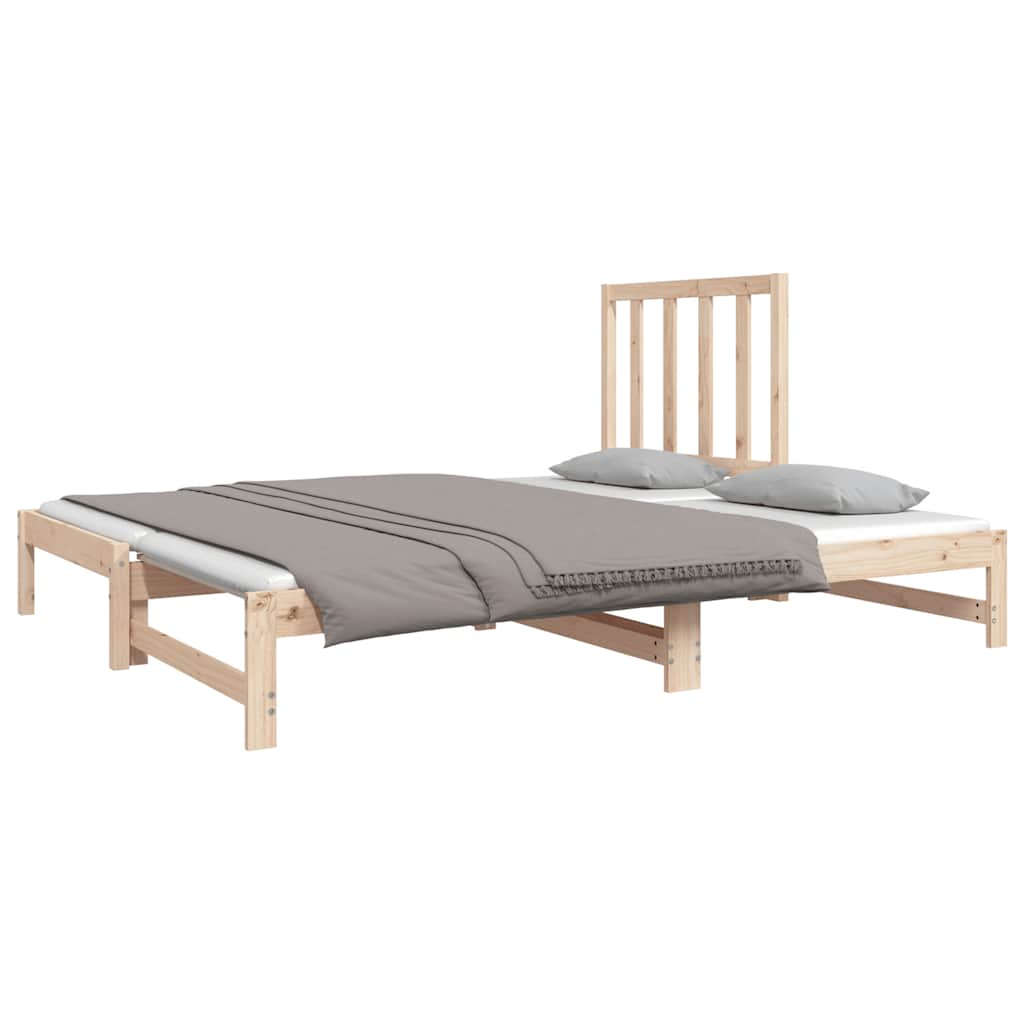 vidaXL Slaapbank uitschuifbaar massief grenenhout 2x(90x190) cm