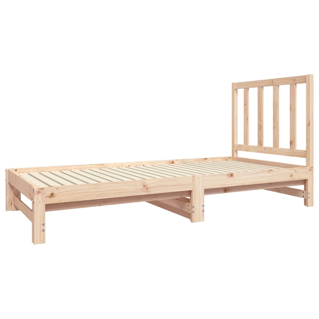 vidaXL Slaapbank uitschuifbaar massief grenenhout 2x(90x190) cm