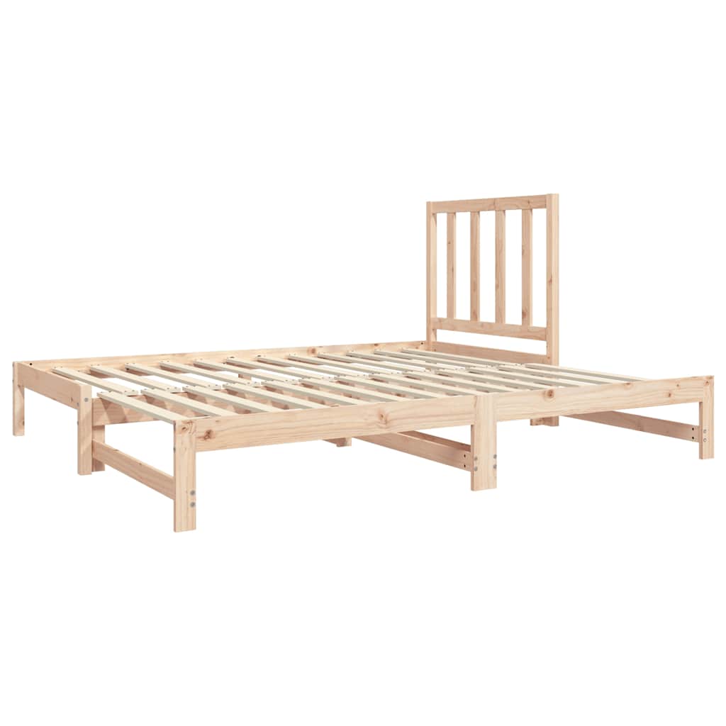 vidaXL Slaapbank uitschuifbaar massief grenenhout 2x(90x190) cm