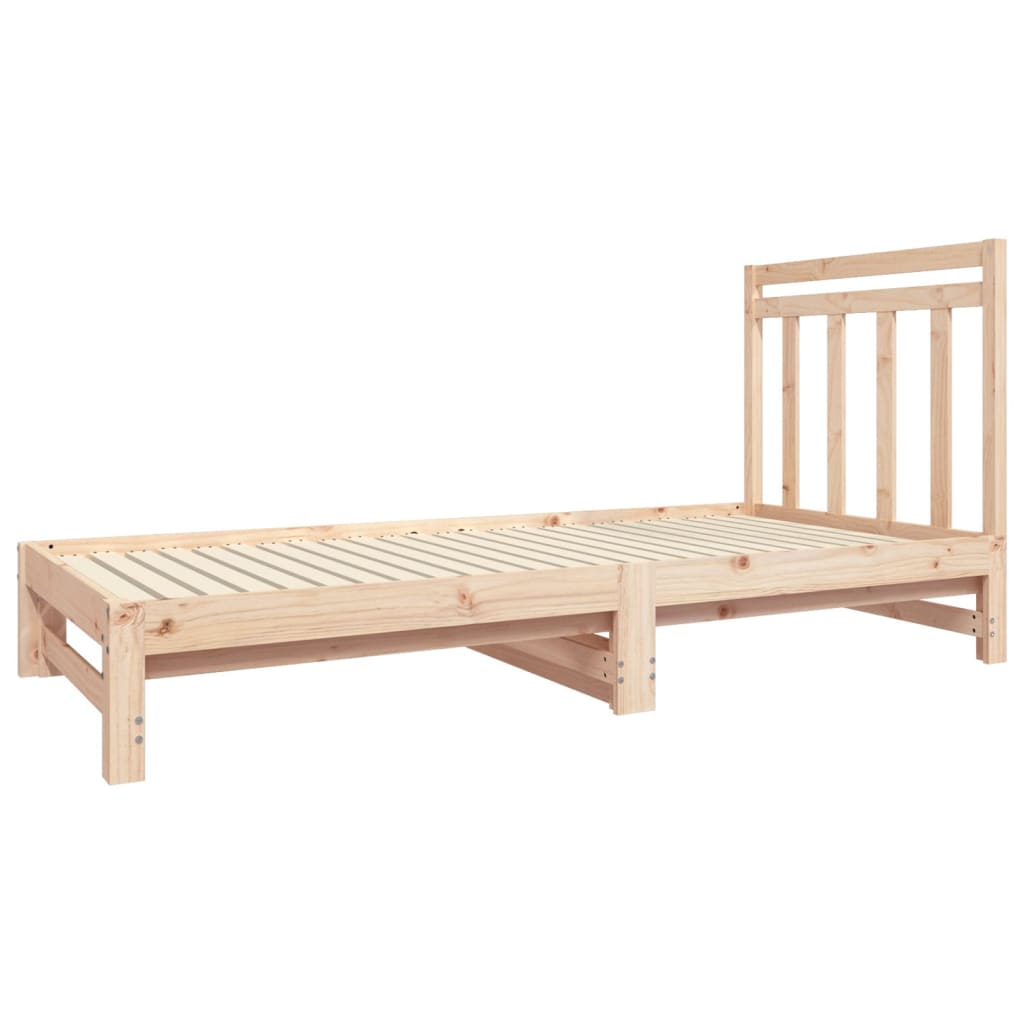 vidaXL Slaapbank uitschuifbaar massief grenenhout 2x(90x190) cm