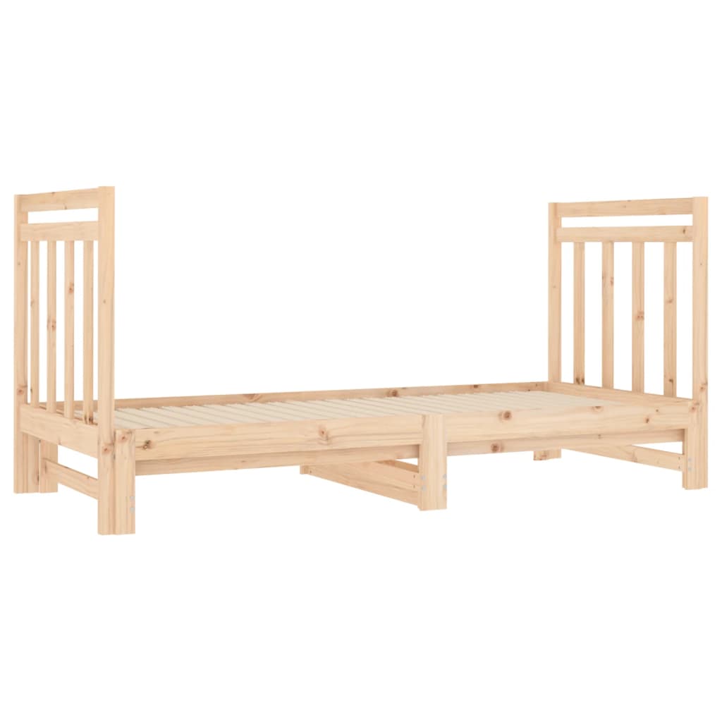 vidaXL Slaapbank uitschuifbaar massief grenenhout 2x(90x190) cm