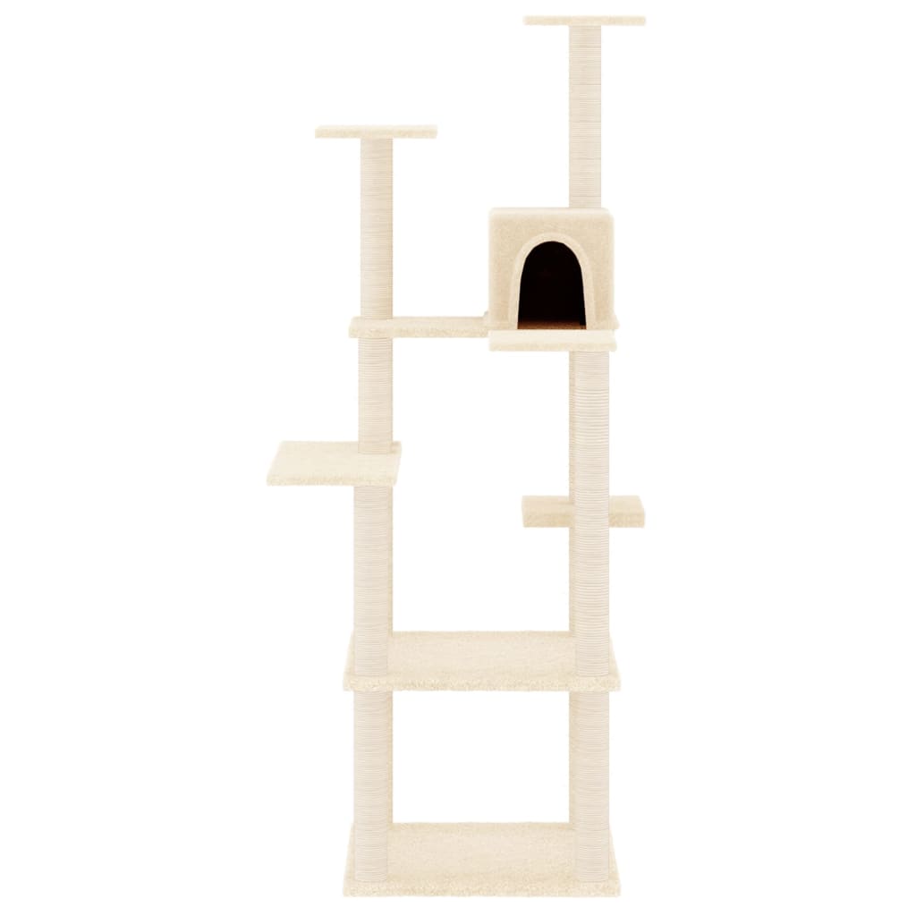 vidaXL Cat Tree with Sisal Scratching Posts 153 cm Cream