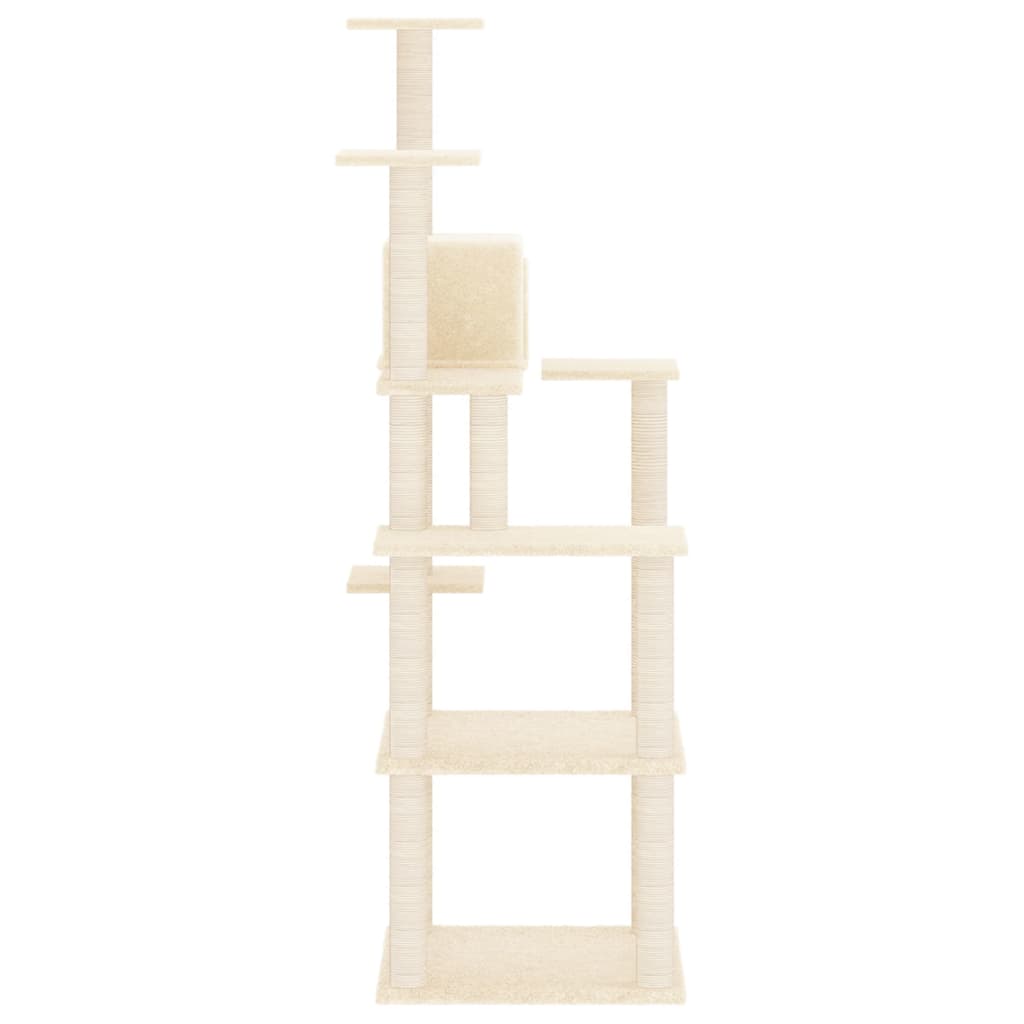 vidaXL Cat Tree with Sisal Scratching Posts 153 cm Cream