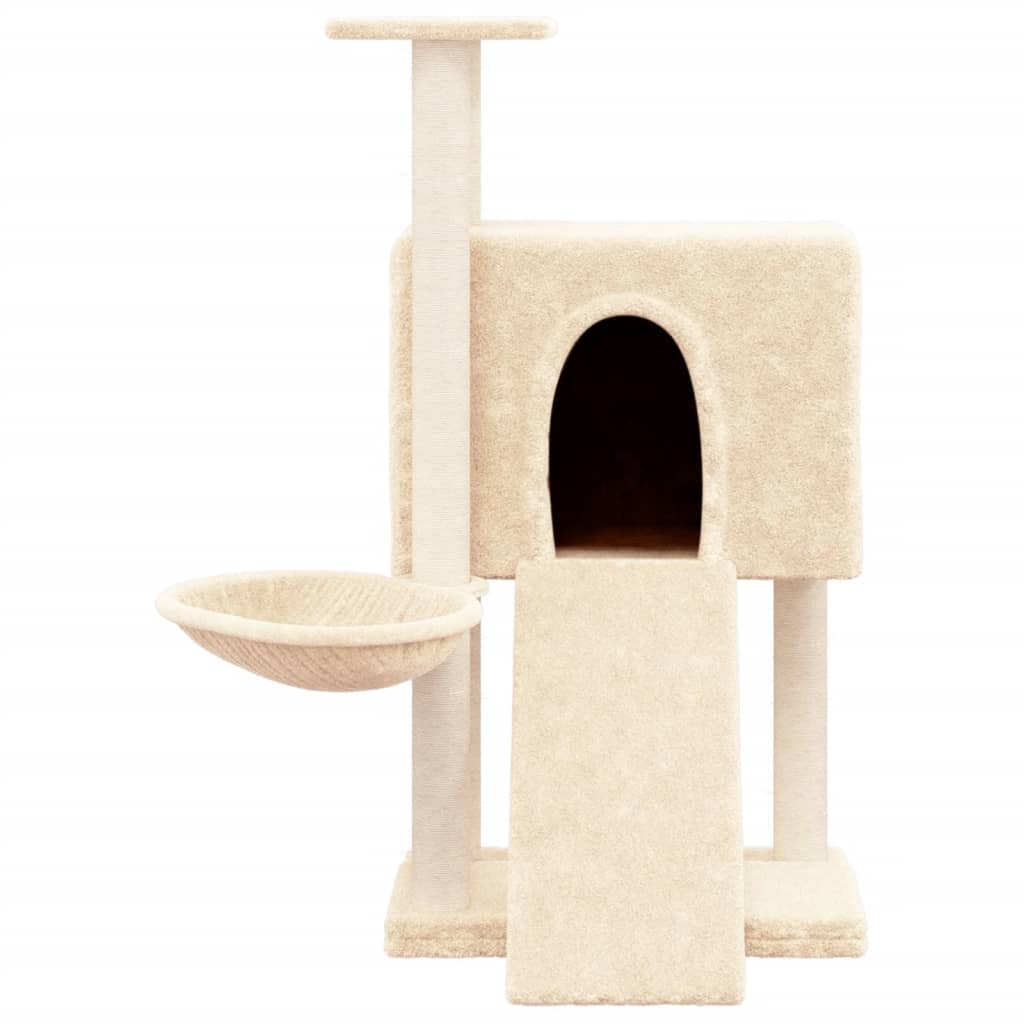 vidaXL Cat Tree with Sisal Scratching Posts 96 cm Cream