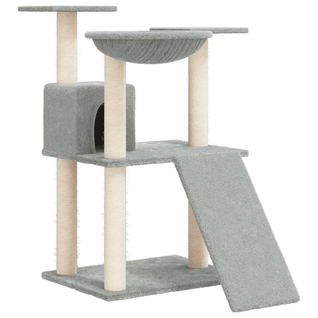 vidaXL Cat Tree with Sisal Scratching Posts 83 cm Light Grey