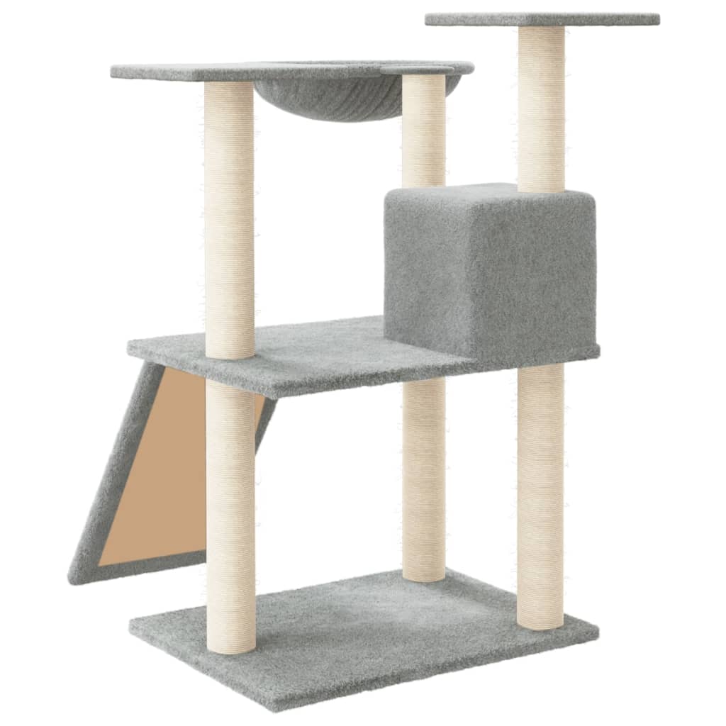 vidaXL Cat Tree with Sisal Scratching Posts 83 cm Light Grey
