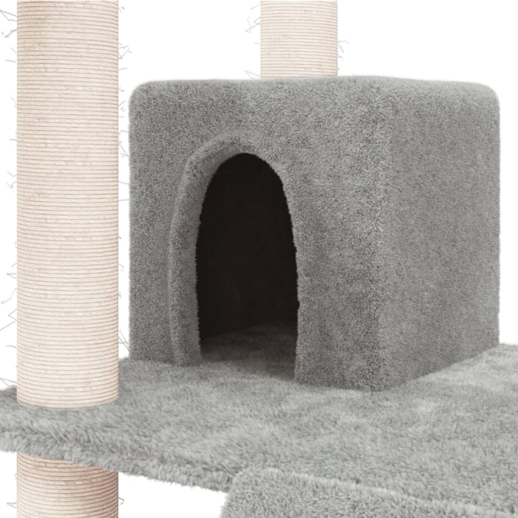 vidaXL Cat Tree with Sisal Scratching Posts 83 cm Light Grey