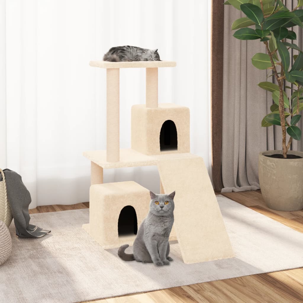 vidaXL Cat tree with sisal scratching posts 82 cm cream