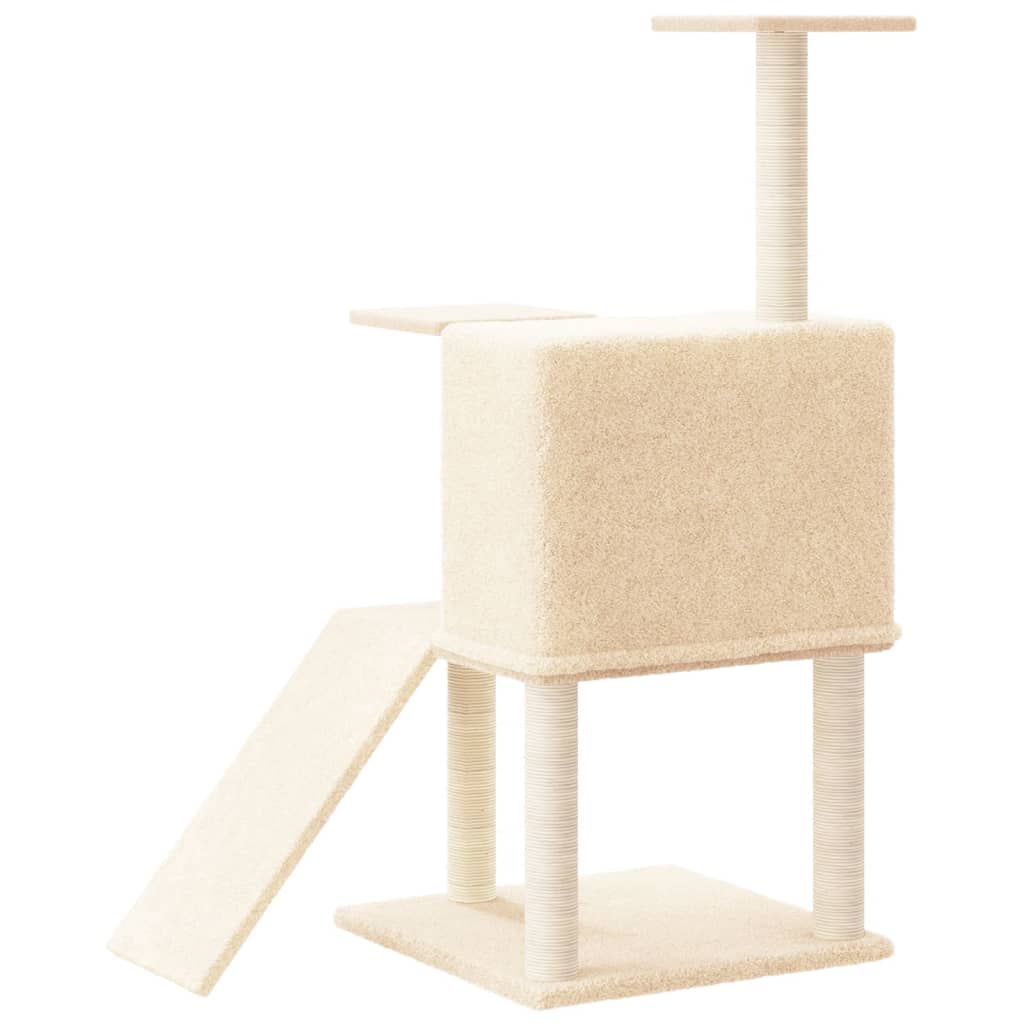 vidaXL Cat Tree with Sisal Scratching Posts 109 cm Cream