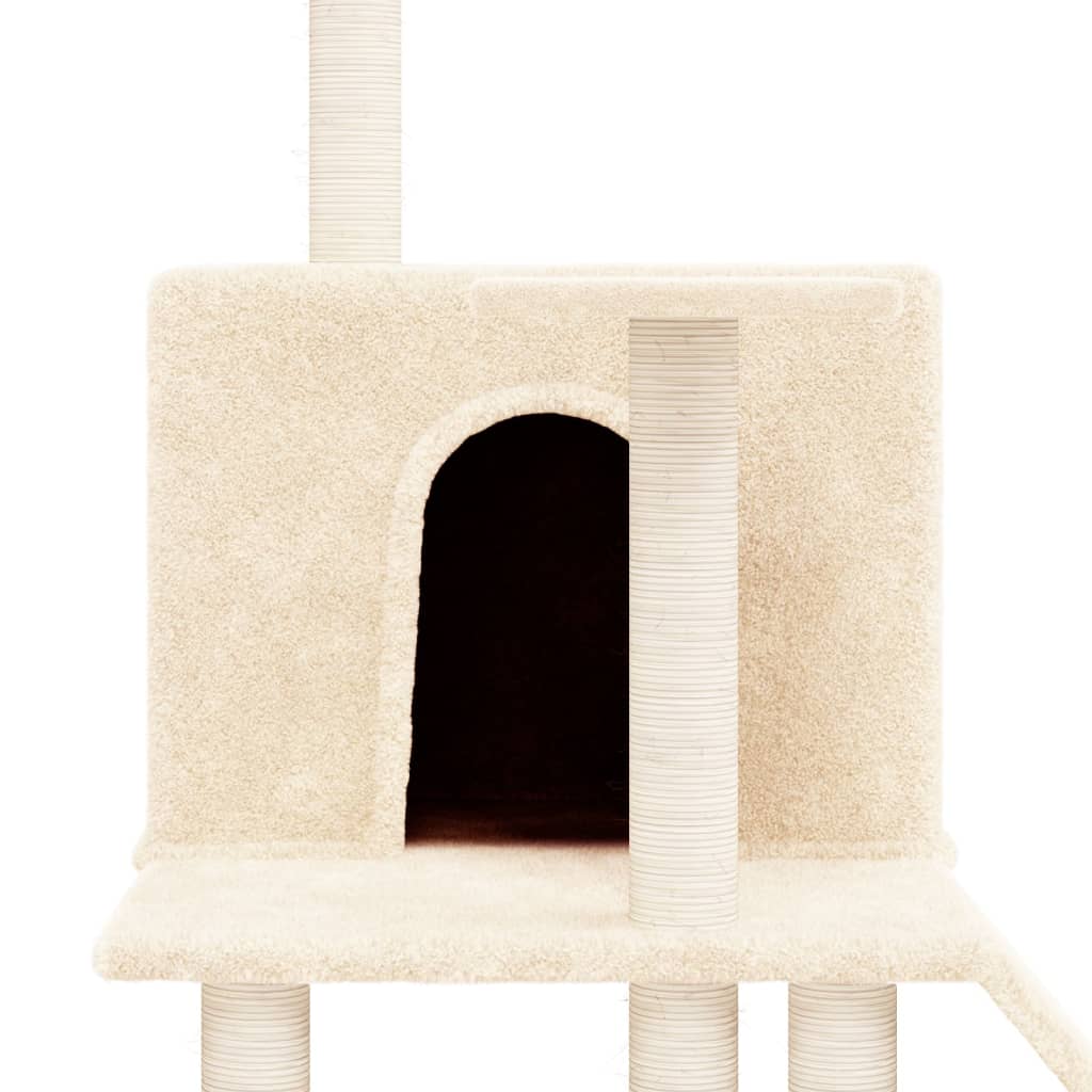 vidaXL Cat Tree with Sisal Scratching Posts 109 cm Cream