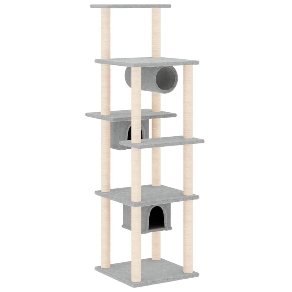 vidaXL Cat Tree with Sisal Scratching Posts 169 cm Cream