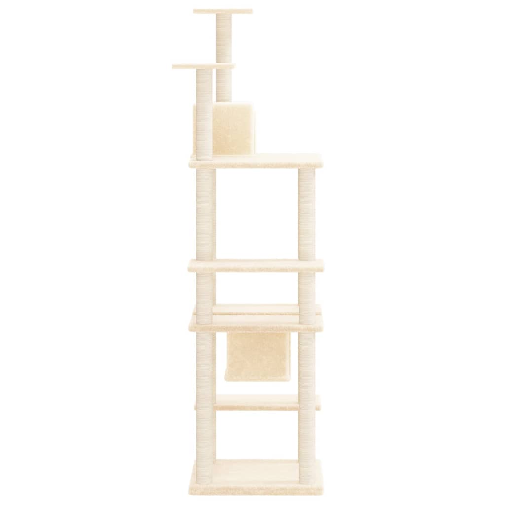 vidaXL Cat Tree with Sisal Scratching Posts 176 cm Cream