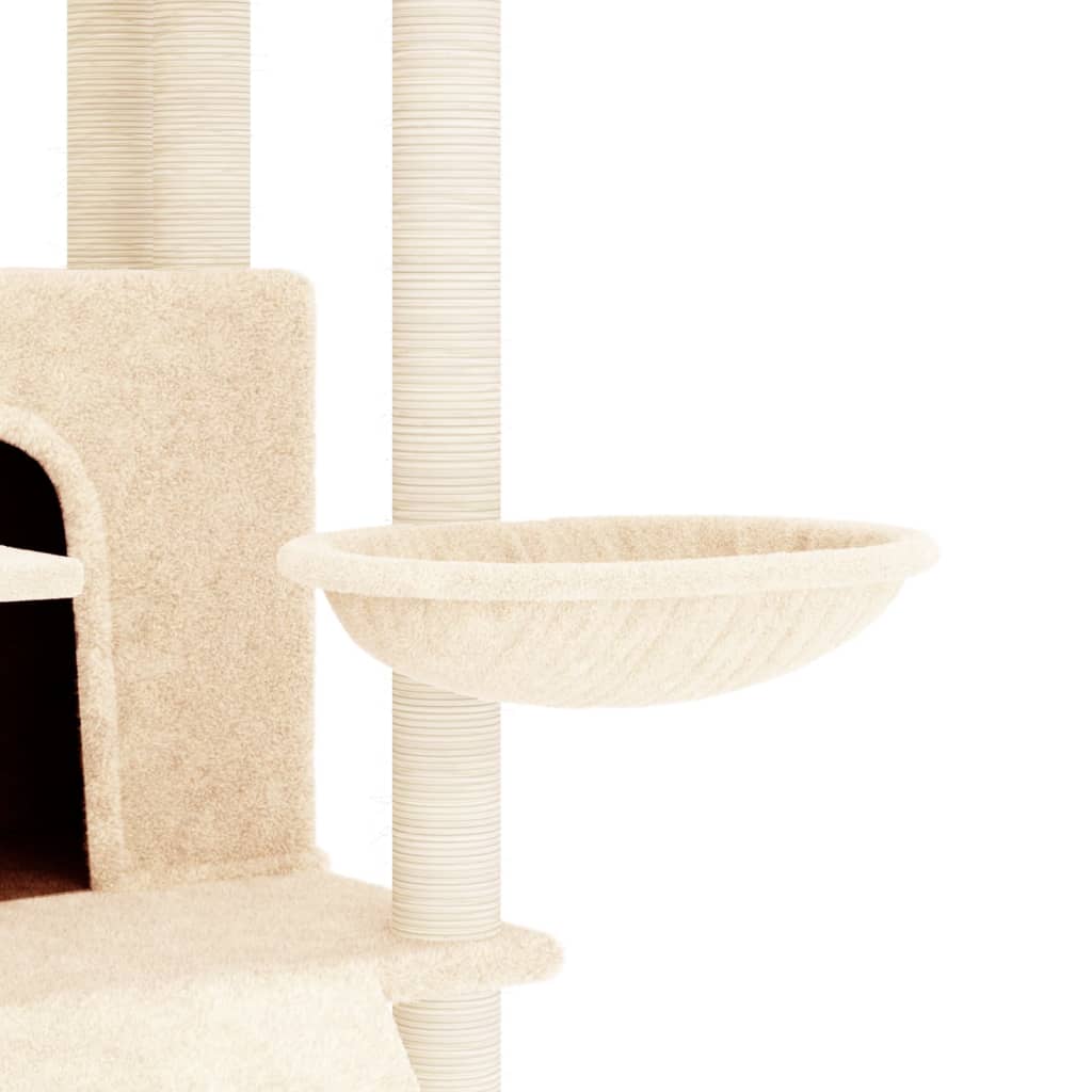 vidaXL Cat Tree with Sisal Scratching Posts 154 cm Cream