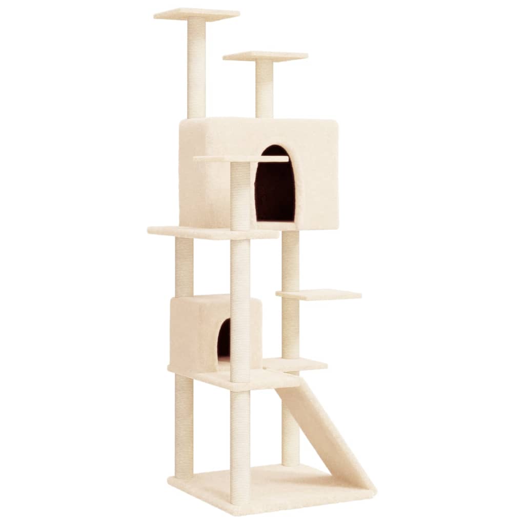 vidaXL Cat Tree with Sisal Scratching Posts 153 cm Cream