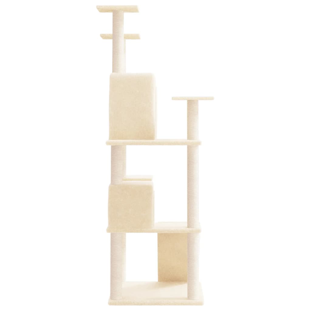 vidaXL Cat Tree with Sisal Scratching Posts 153 cm Cream