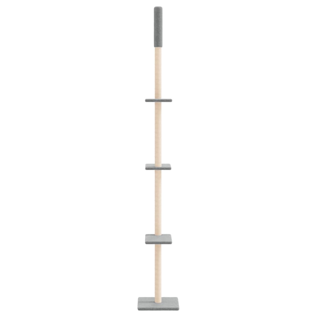 vidaXL Cat Tree Floor-to-Ceiling 267.5-297.5 cm Light Grey