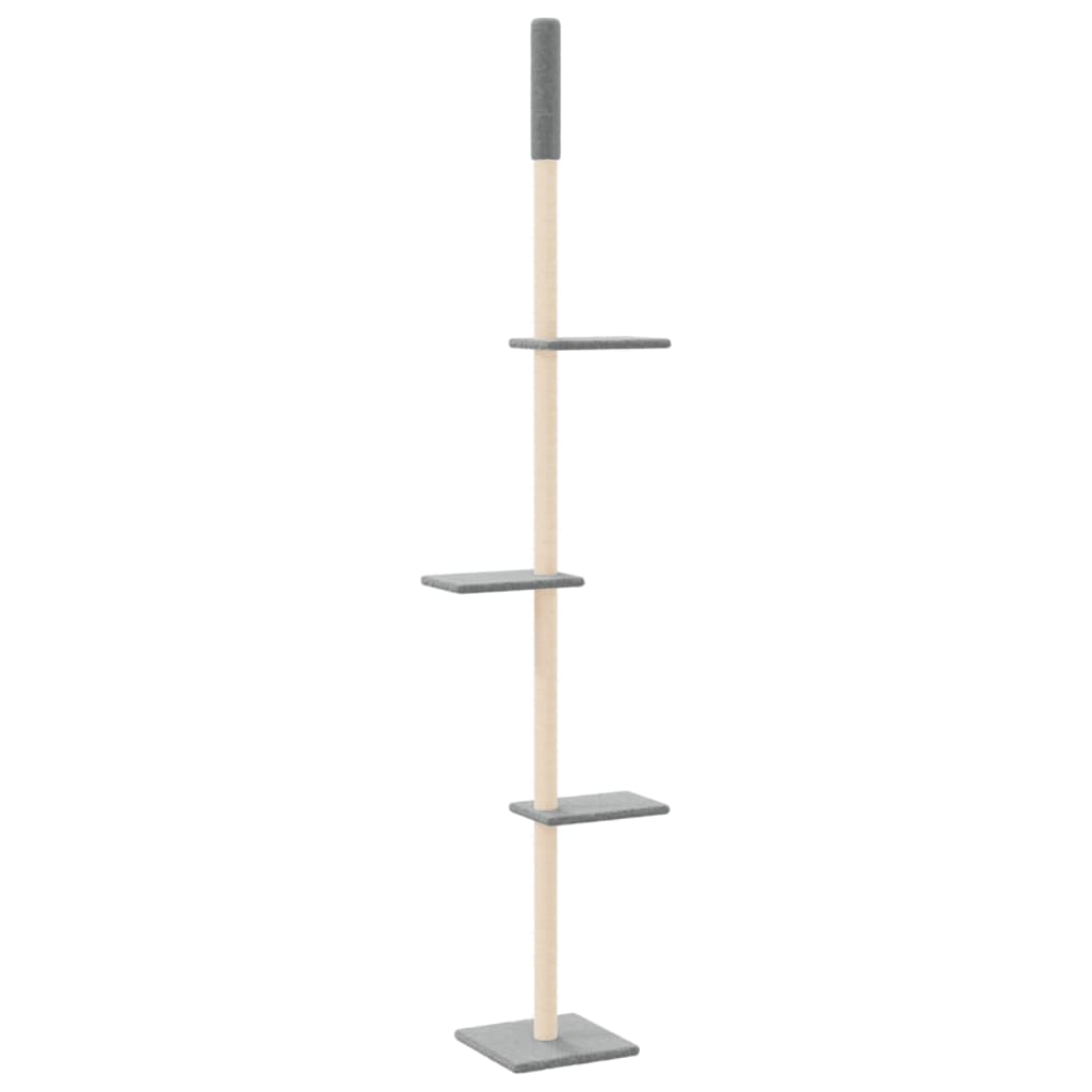 vidaXL Cat Tree Floor-to-Ceiling 267.5-297.5 cm Light Grey
