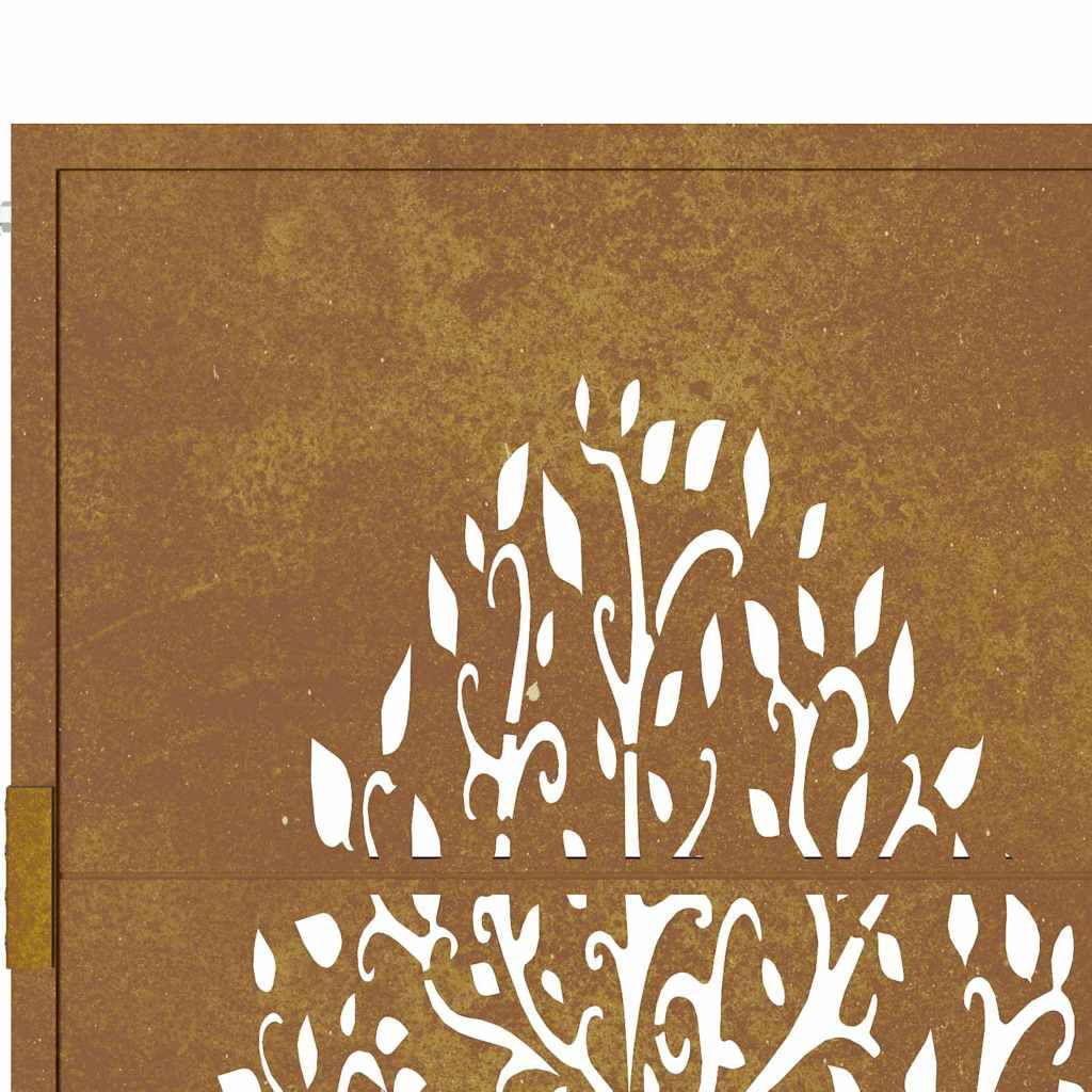 vidaXL Gate 100x75 cm Tree Design Corten Steel