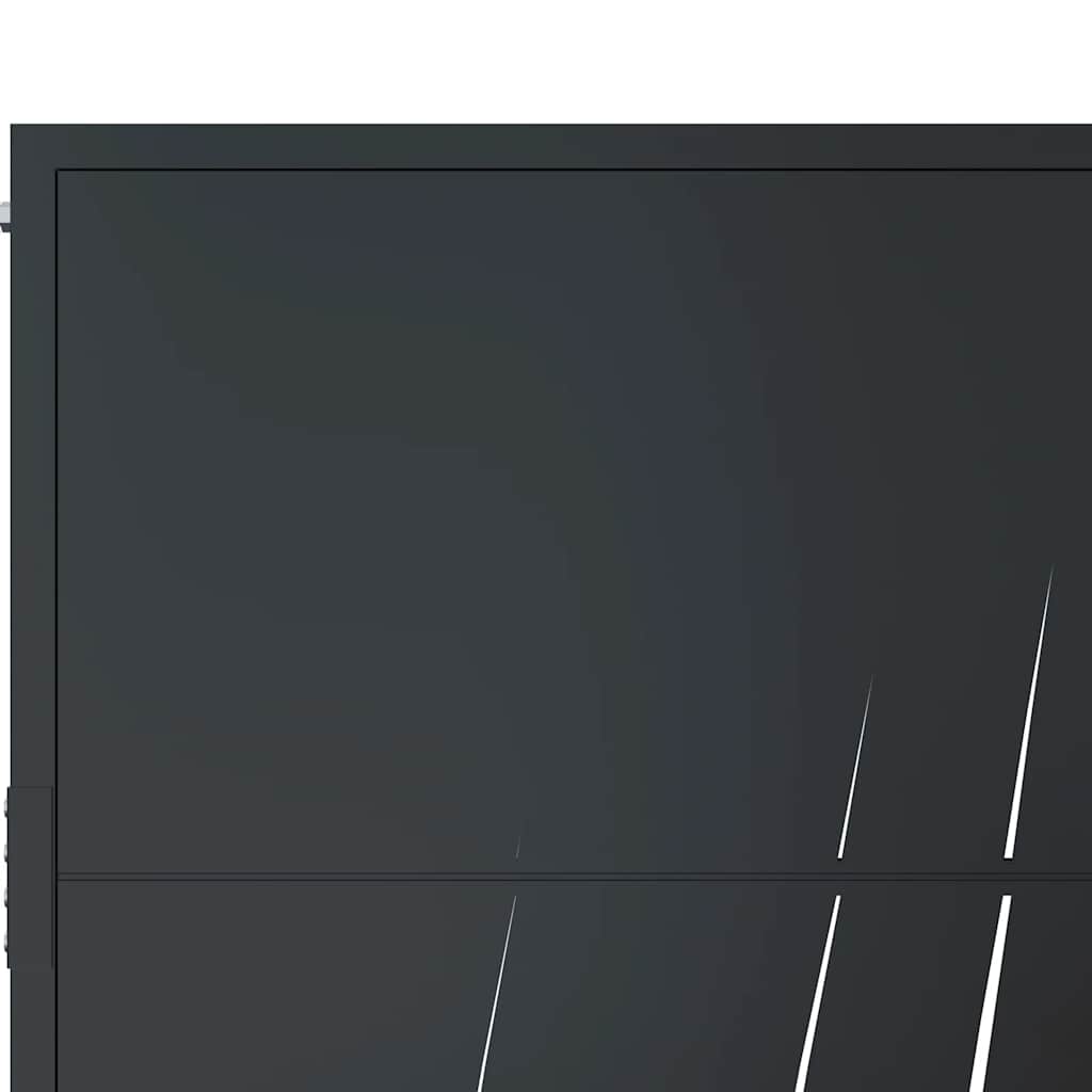 vidaXL Gate with Grass Design 100x75 cm Steel Anthracite