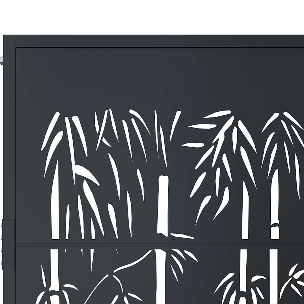 vidaXL Poort met bamboe-ontwerp 100x75 cm staal antracietkleurig