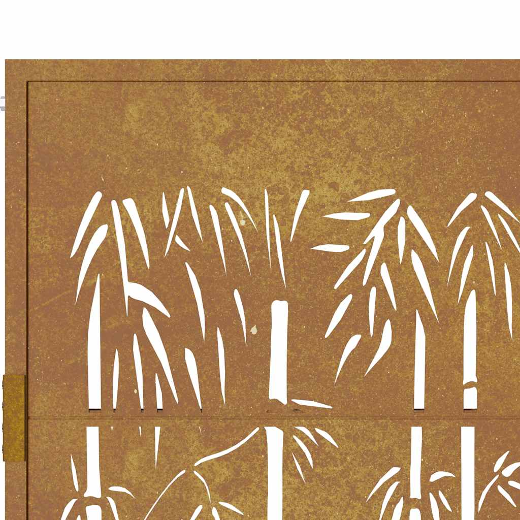 vidaXL Bamboo Design Gate 100x75 cm Corten Steel