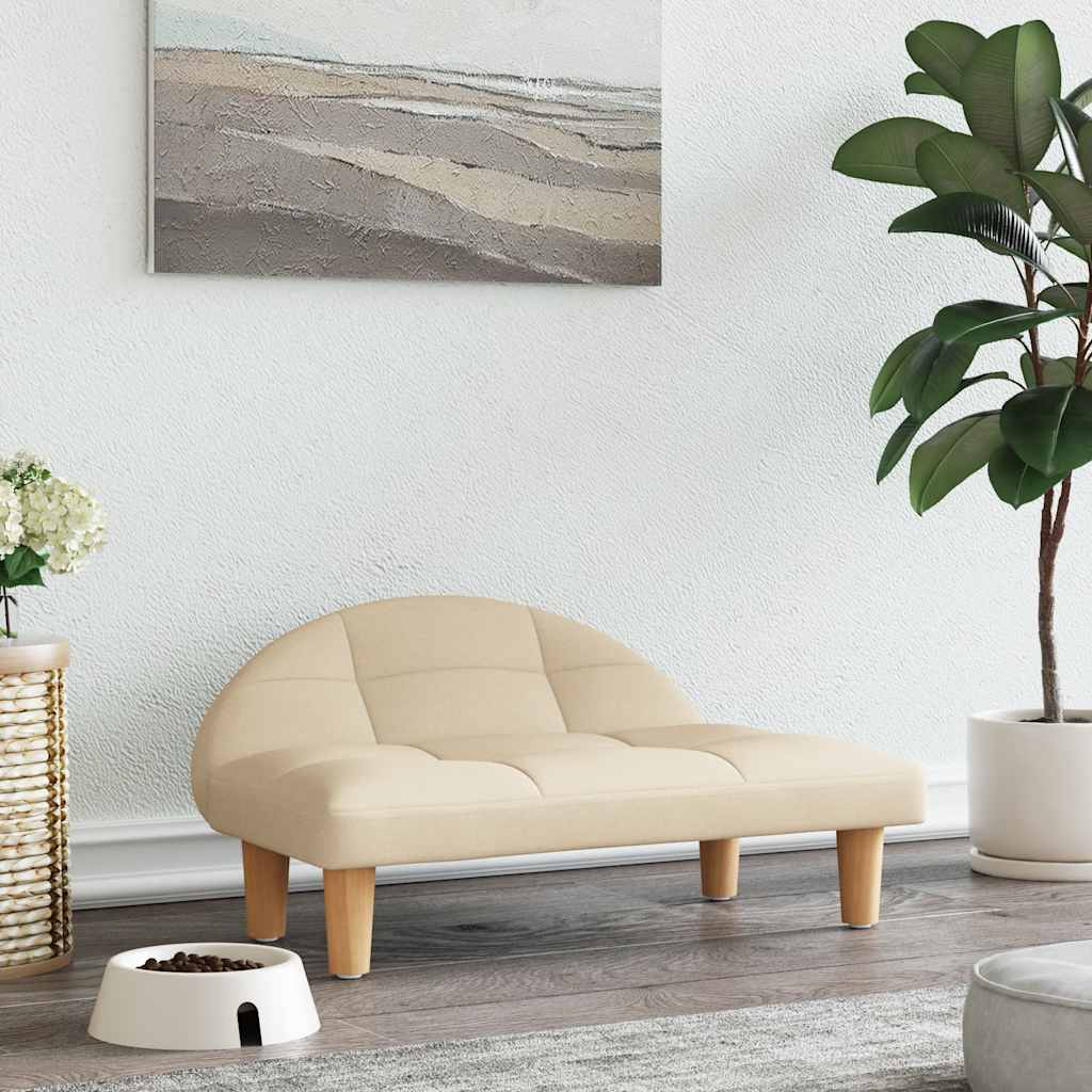 vidaXL Dog Bed 70x52x30 cm Fabric Cream