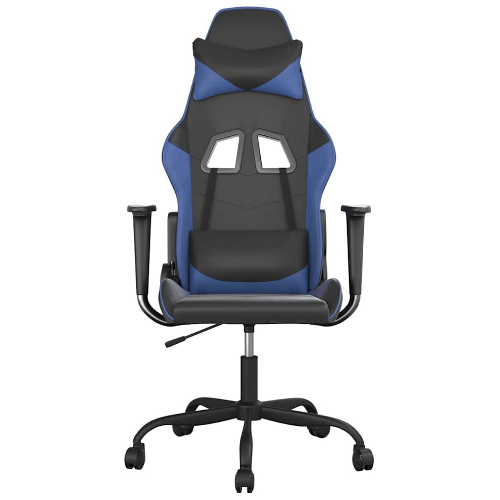 vidaXL Gamestoel kunstleer zwart en blauw