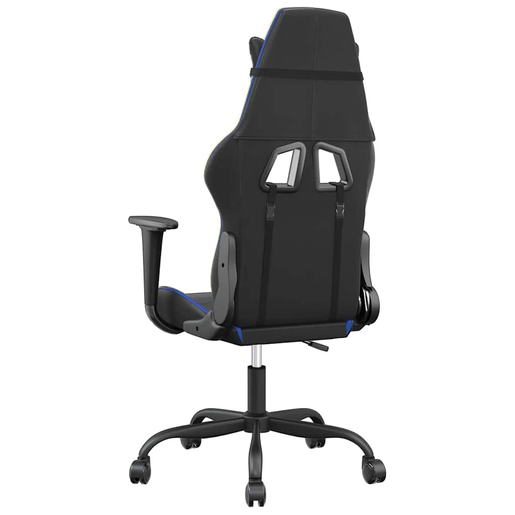 vidaXL Gamestoel kunstleer zwart en blauw
