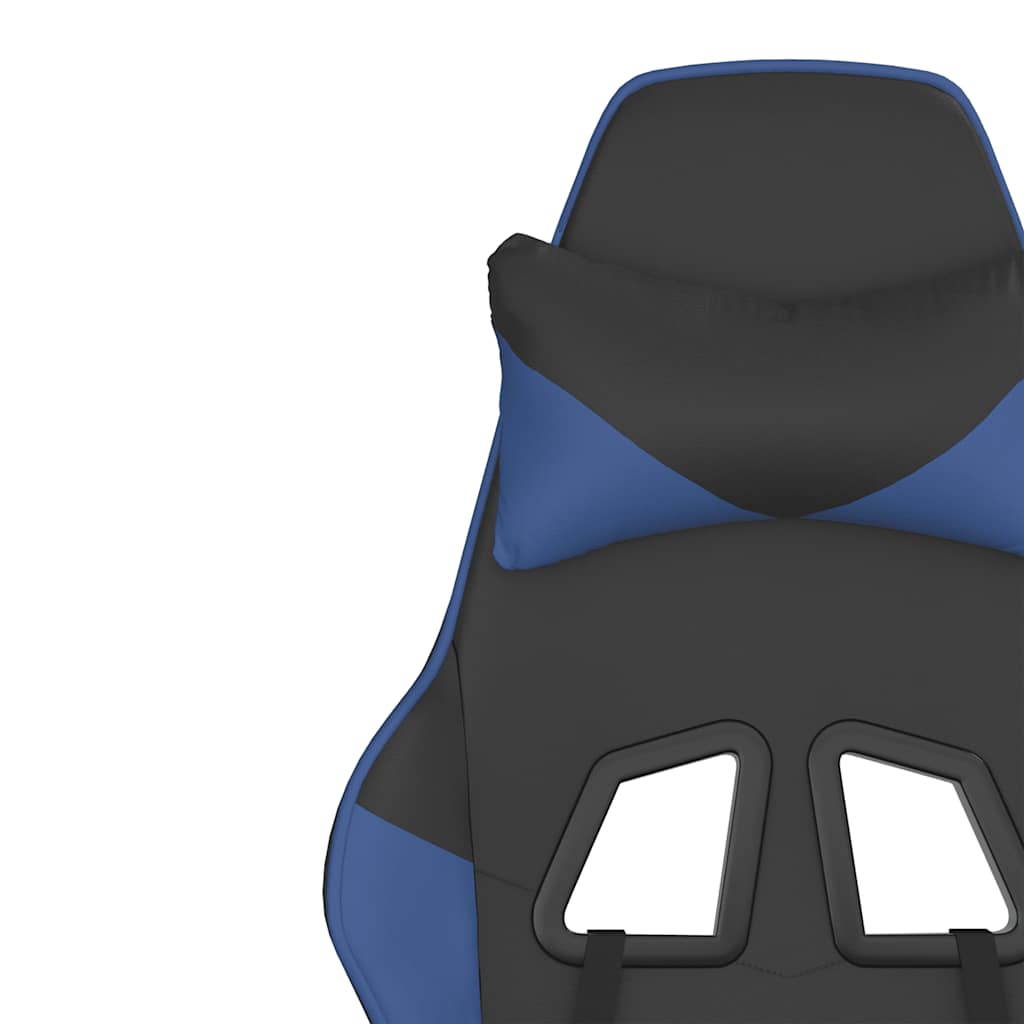vidaXL Gamestoel kunstleer zwart en blauw