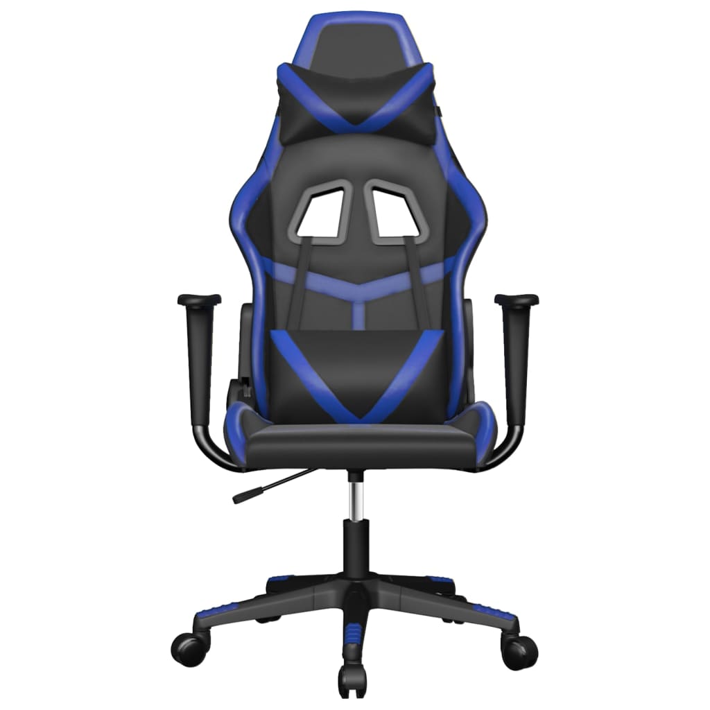 vidaXL Gamestoel kunstleer zwart en blauw