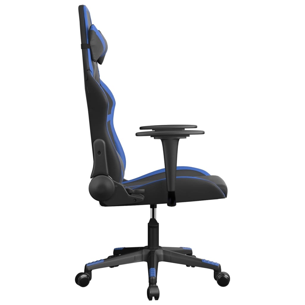 vidaXL Gamestoel kunstleer zwart en blauw