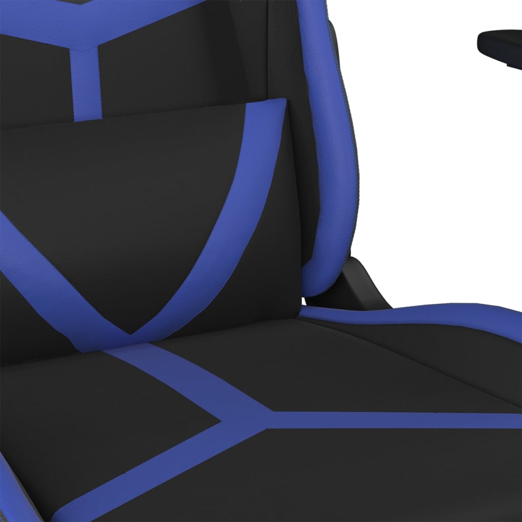 vidaXL Gamestoel kunstleer zwart en blauw