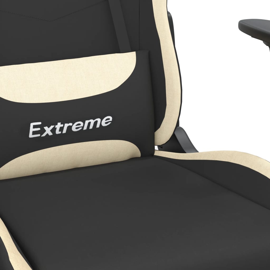 vidaXL Gamestoel stof zwart en crème