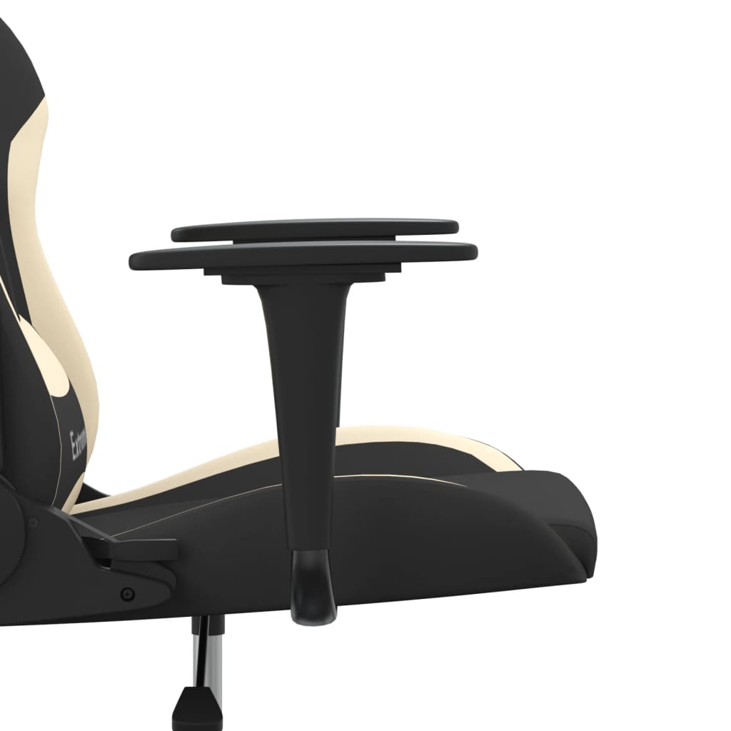 vidaXL Gamestoel stof zwart en crème