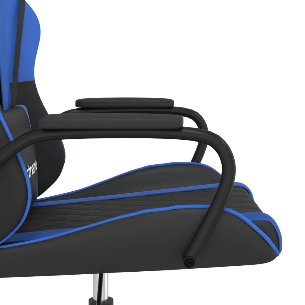 vidaXL Gamestoel kunstleer zwart en blauw