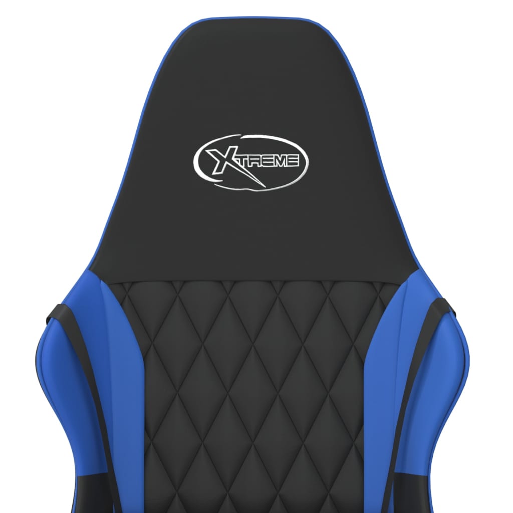 vidaXL Gamestoel kunstleer zwart en blauw