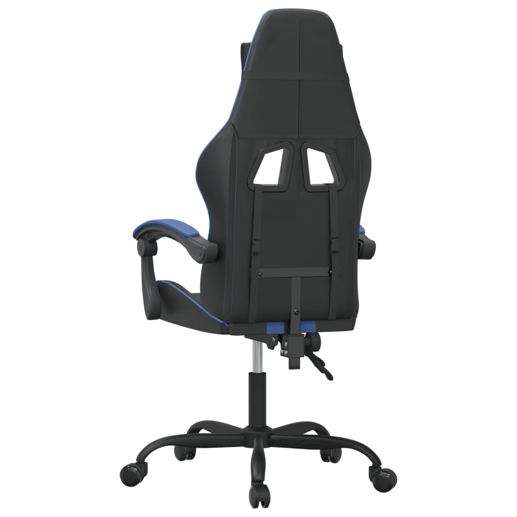 vidaXL Gamestoel kunstleer zwart en blauw